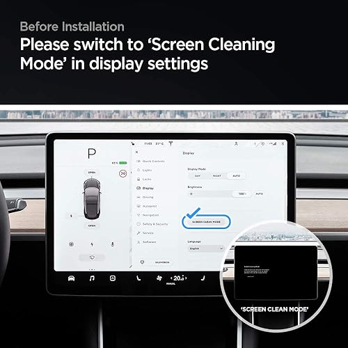 Miniatura 8 de Spigen GlasTR EZ FIT: protector de pantalla de vidrio templado diseñado para Tesla Model 3 (2023-2017), Tesla Model Y (2025-2020) pantalla táctil
