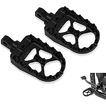 CNC Wide Foot Pegs, MX Foot Pegs Black 360&deg; Adjustable Chopper Bobber Style Fit For Harley Davidson Sportster Iron 883 Fatboy Dyna