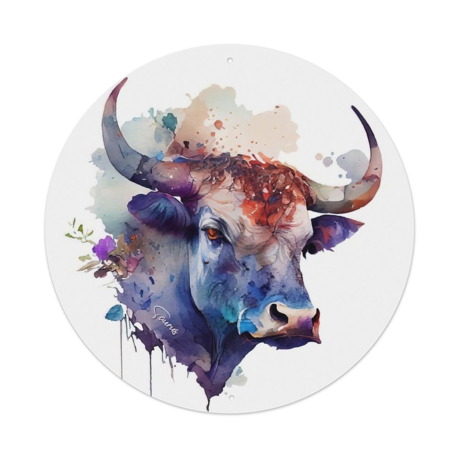 Olyhtr 8X8inch Classic Style Zodiac Taurus Celestial Symbol Retro Style Metal Tin Sign