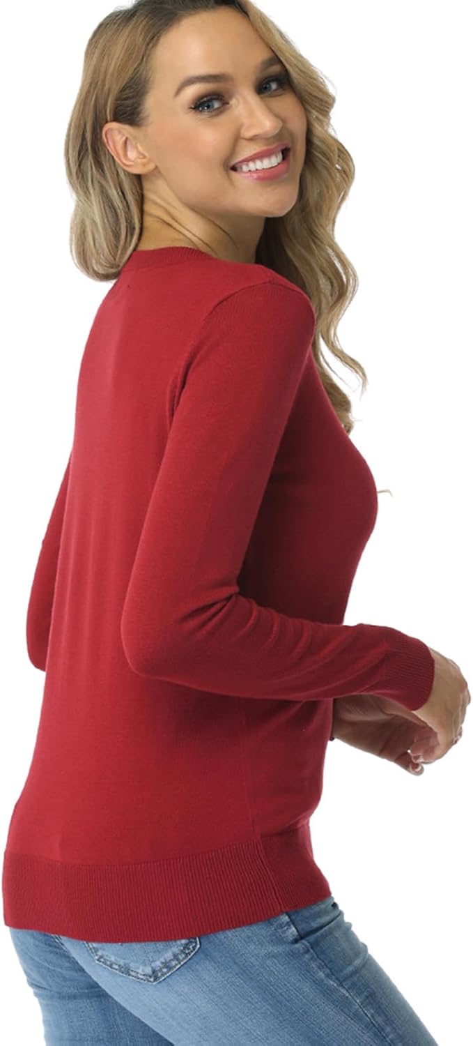 Fuinloth Women's Sweater, Lightweight Crewneck Long Sleeve Pullover - Image 4