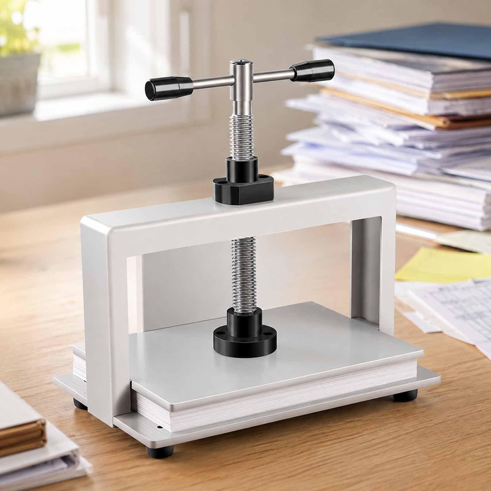 Aplatisseur Manuel De Papier A4/a3, Presse À Reliure Robuste, Construction En Acier, Pression De 1500 Kg, Double Barre Déquilibrage En Acier Durable, Pour La Fabrication De Papier Livres Null A3