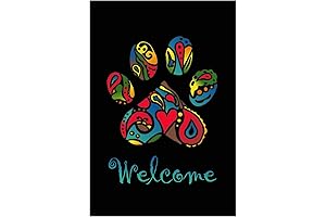 Toland Home Garden Welcome Paisley Paws Paw Print Flag 12x18 Inch Double...