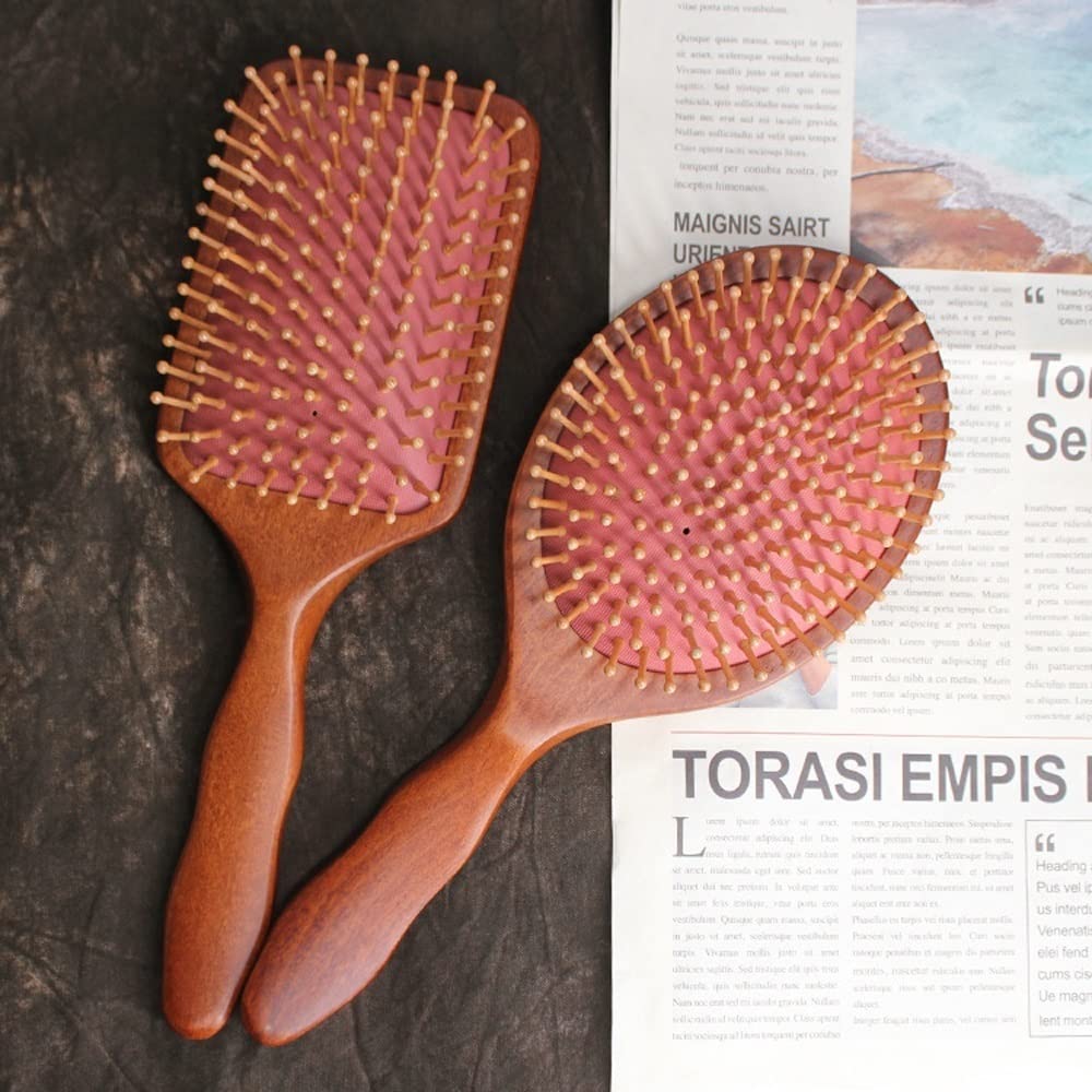 Cepillo for el cabello, peine de masaje, cepillo for el cabello grande, plano, natural, ecológico, con mango de madera for hombres y mujeres con cabello largo grueso, rizado y ondulado ( Size : A )