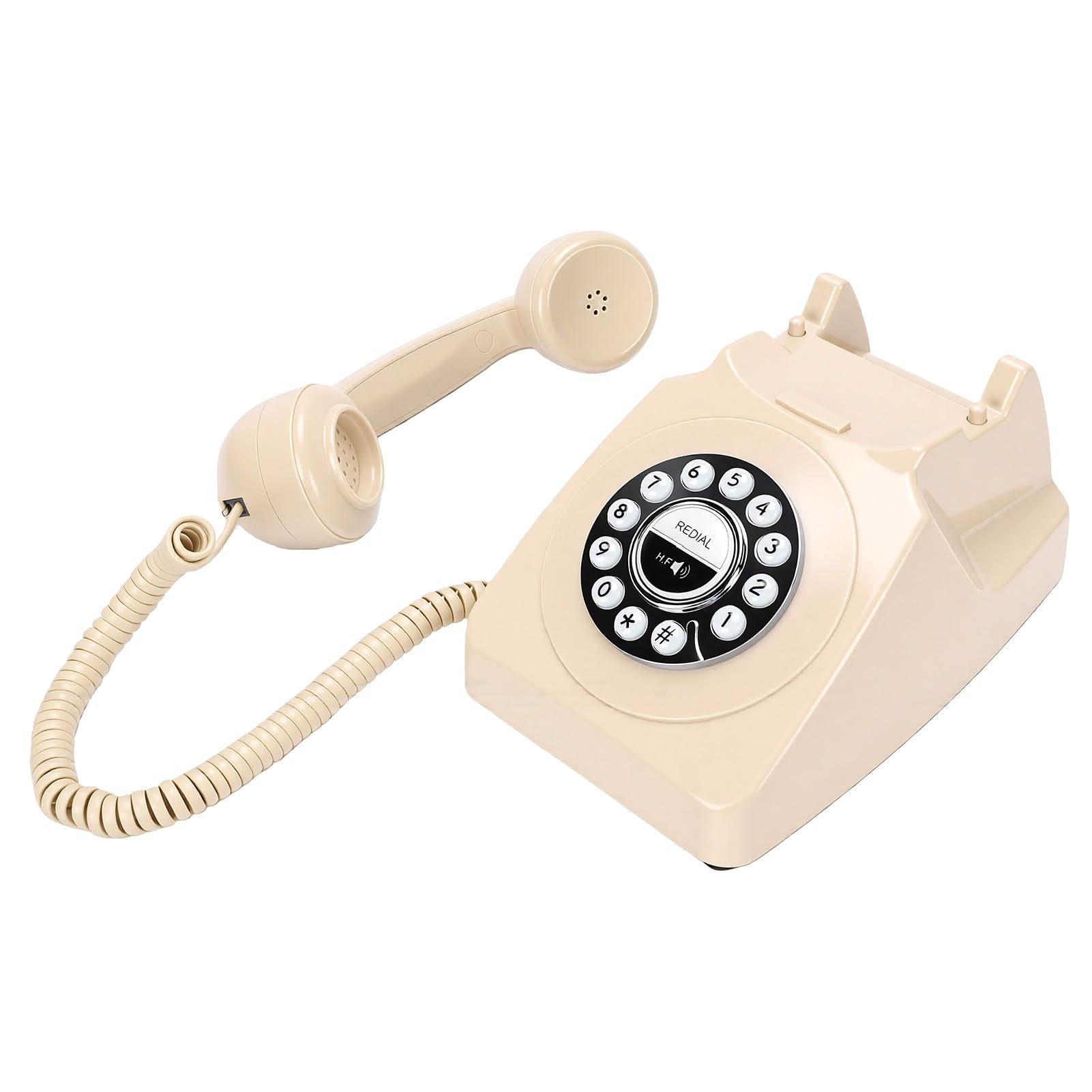 Sxhlseller Téléphone Rétro Bluetooth avec combiné sans Fil, Haut-Parleur de Style Téléphone Fixe Vintage pour Chevet D'hôtel, Récepteur D'appels Mains Libres pour Portable et