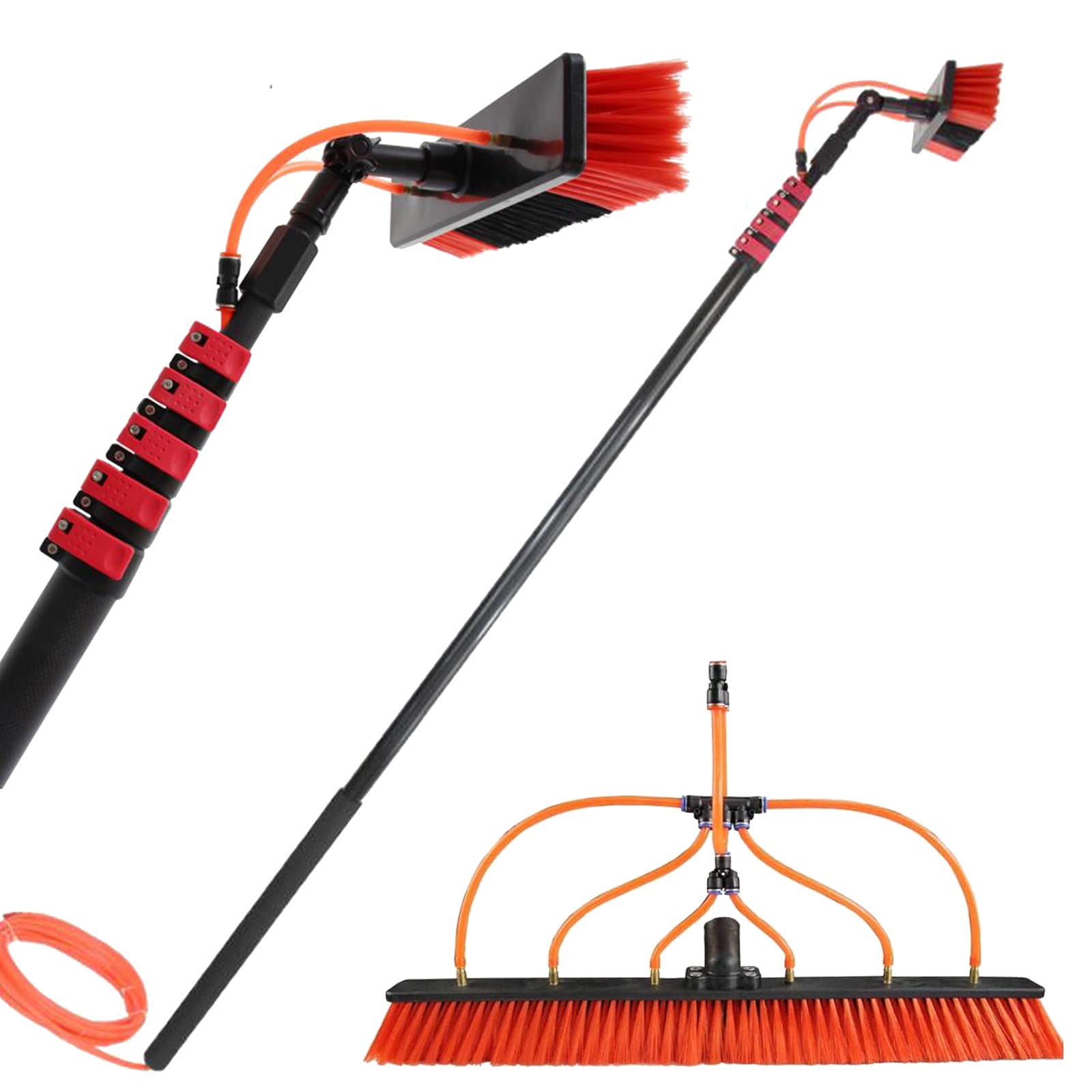 Brosse nettoyage panneaux solaires extensible et balai télescopique à grand accès