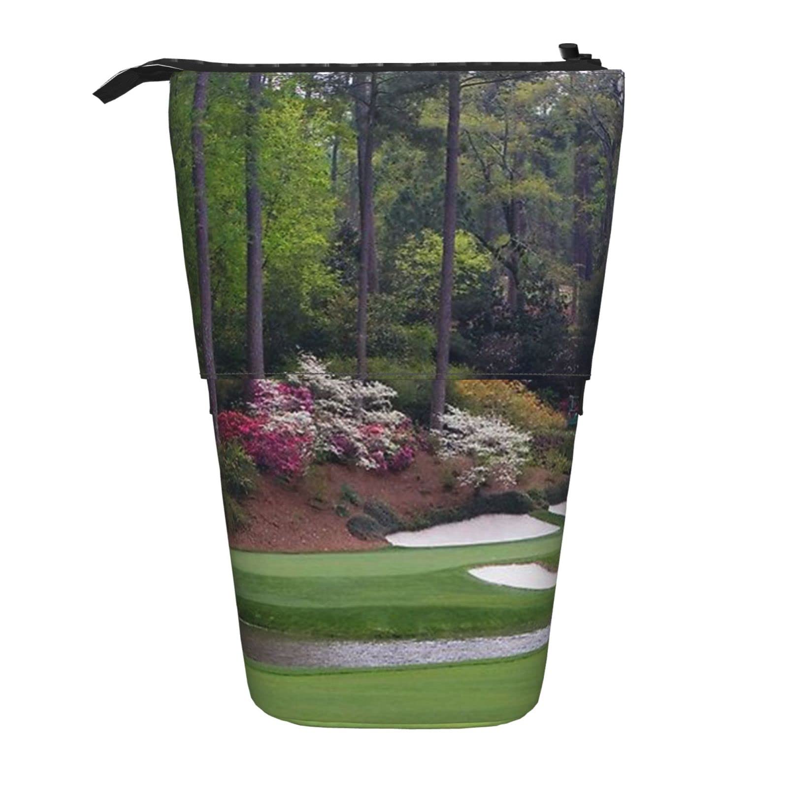 AABSTBFM Golf Course Expandable Vertical Pencil Case - Multi-Purpose Pen Bag and Makeup Pouch for School, Office, and Travel โ image 1