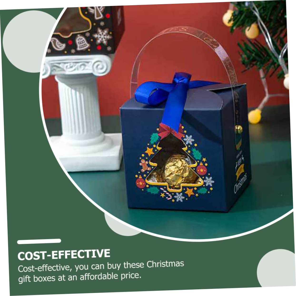20pezzi Scatole Regalo di Natale Colorate Scatole per Dolcetti Natalizi in Carta Creative Manico per Caramelle Frutta e Regali Colore Casuale