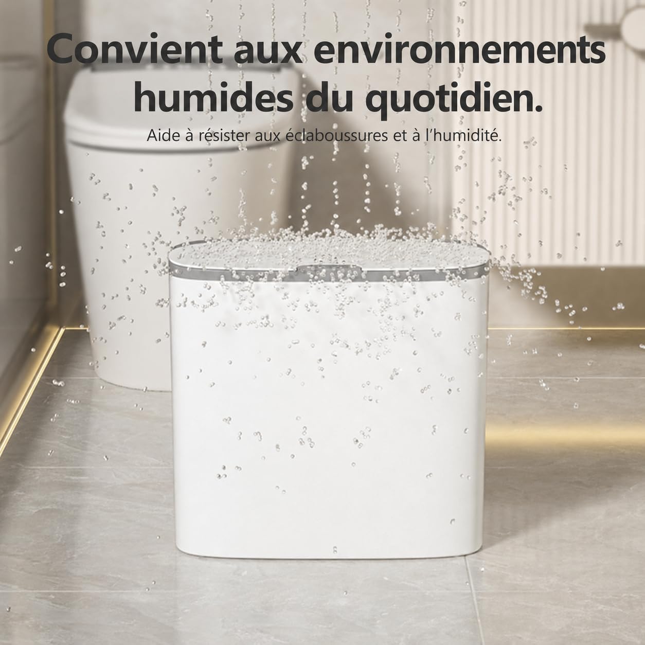 Poubelle Automatique 12L avec Capteur et Fixation Murale – Poubelle Électrique avec Couvercle, Anti-Odeurs et Étanche, pour Cuisine Salle de Bain WC – Blanc, Silencieuse et Gain de Place
