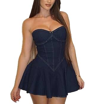 【YUSE】24SS BUSTIER ROUGH CUTTING DENIM DRESS TOP BUSTIER ROUGH CUTTING DENIM DRESS TOP - BLACK - YUSE