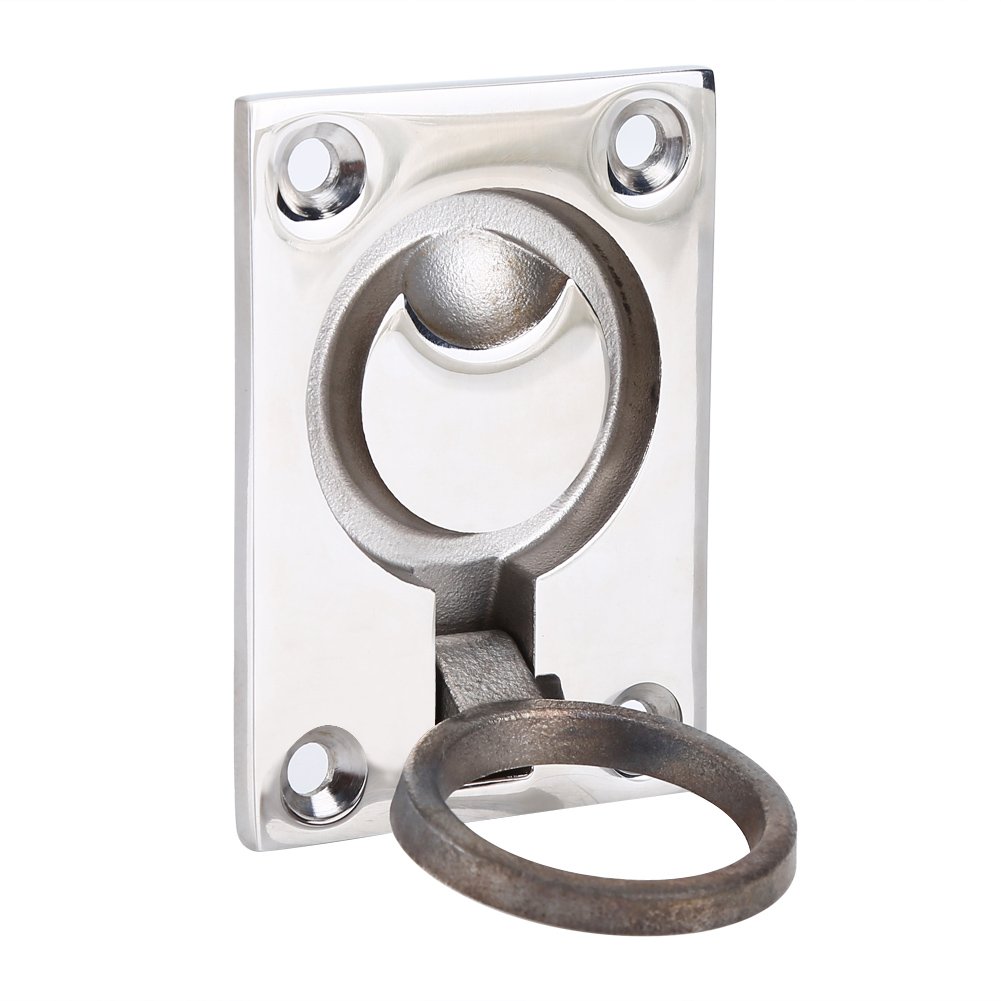 Keenso Maniglia per boccaporto, Maniglia ad anello in acciaio inox Maniglia per armadietto a scomparsa per yacht Parti di ricambio per barche e yacht