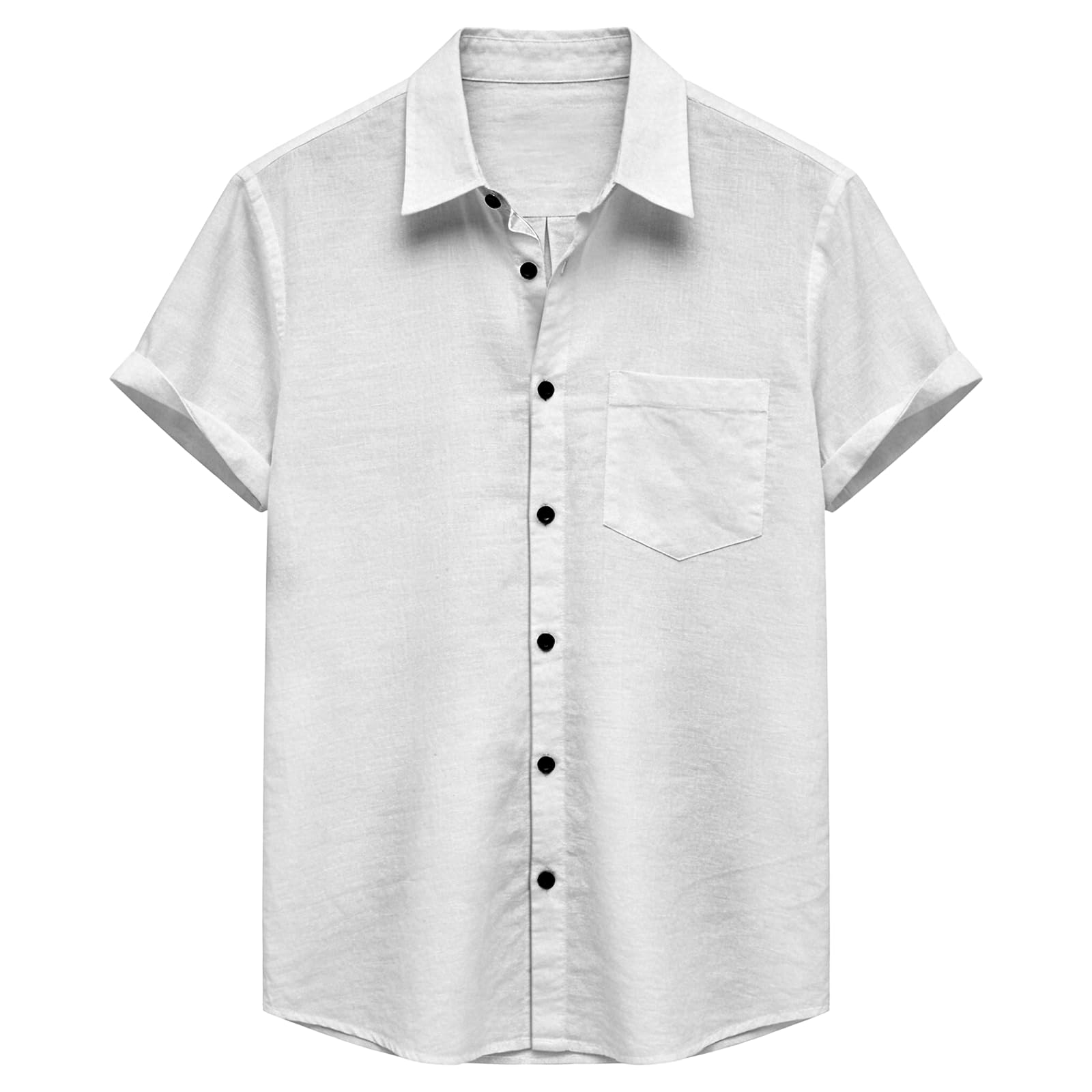 domirica Mens Hawaiian Short Sleeve Shirts Summer Beach Vacation Palm Tree Print Breathable Loose Fit Casual Shirt White X-Large