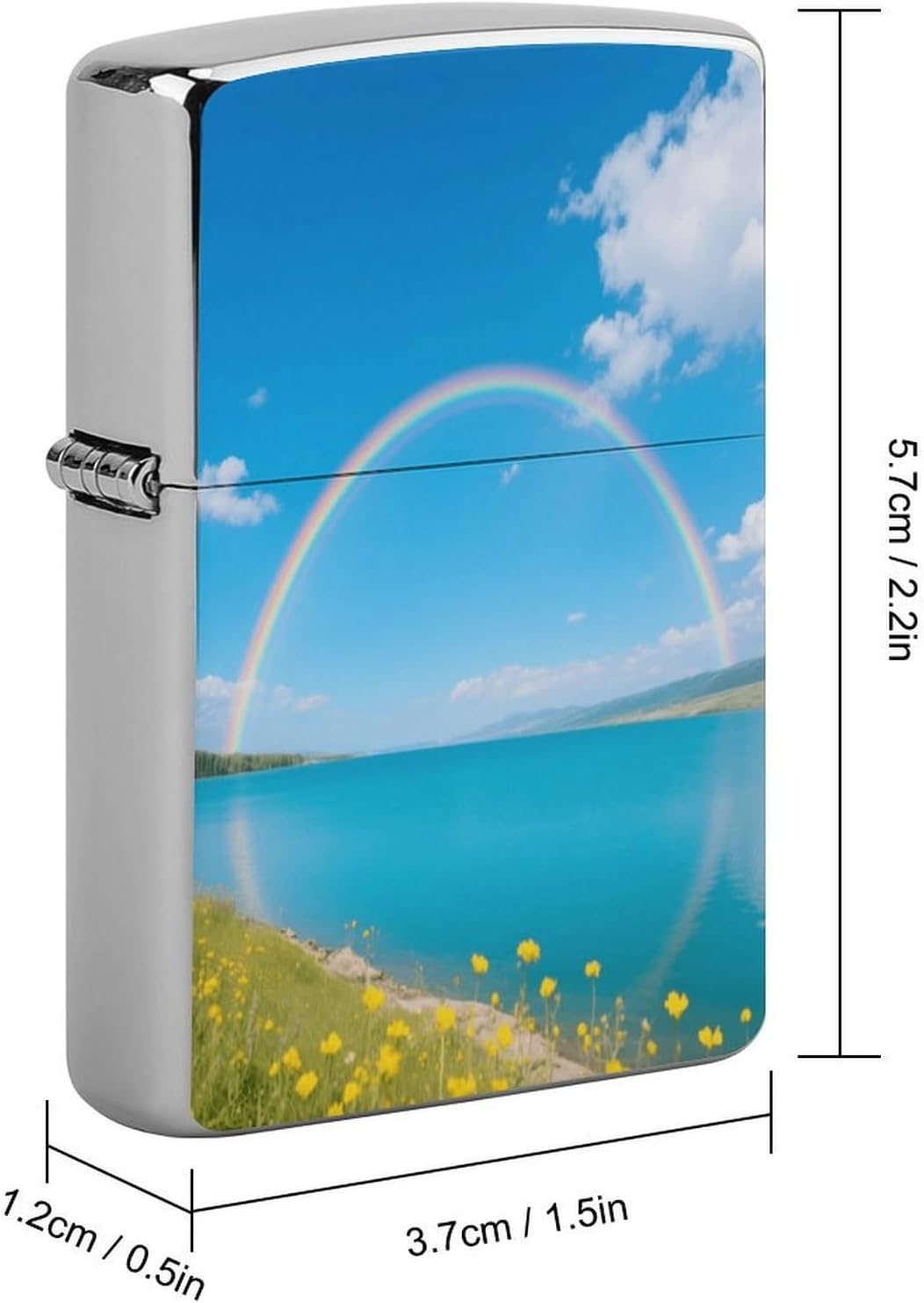 Blue Lake Rainbow Lighter Case Cover Holder Lighter Sleeve