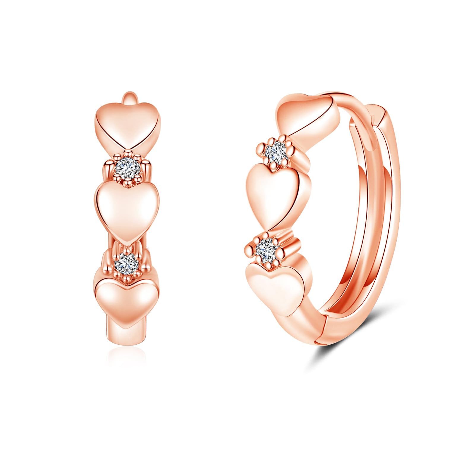 Deyanse Creolen Silber 925 Damen, Sterling Silber Unendlichkeit Herz Stern Ohrringe, Klein Kreolen Mit Zirkonia, Schlafen Knorpel, Hypoallergen Ohrschmuck Mit Geschenkbox