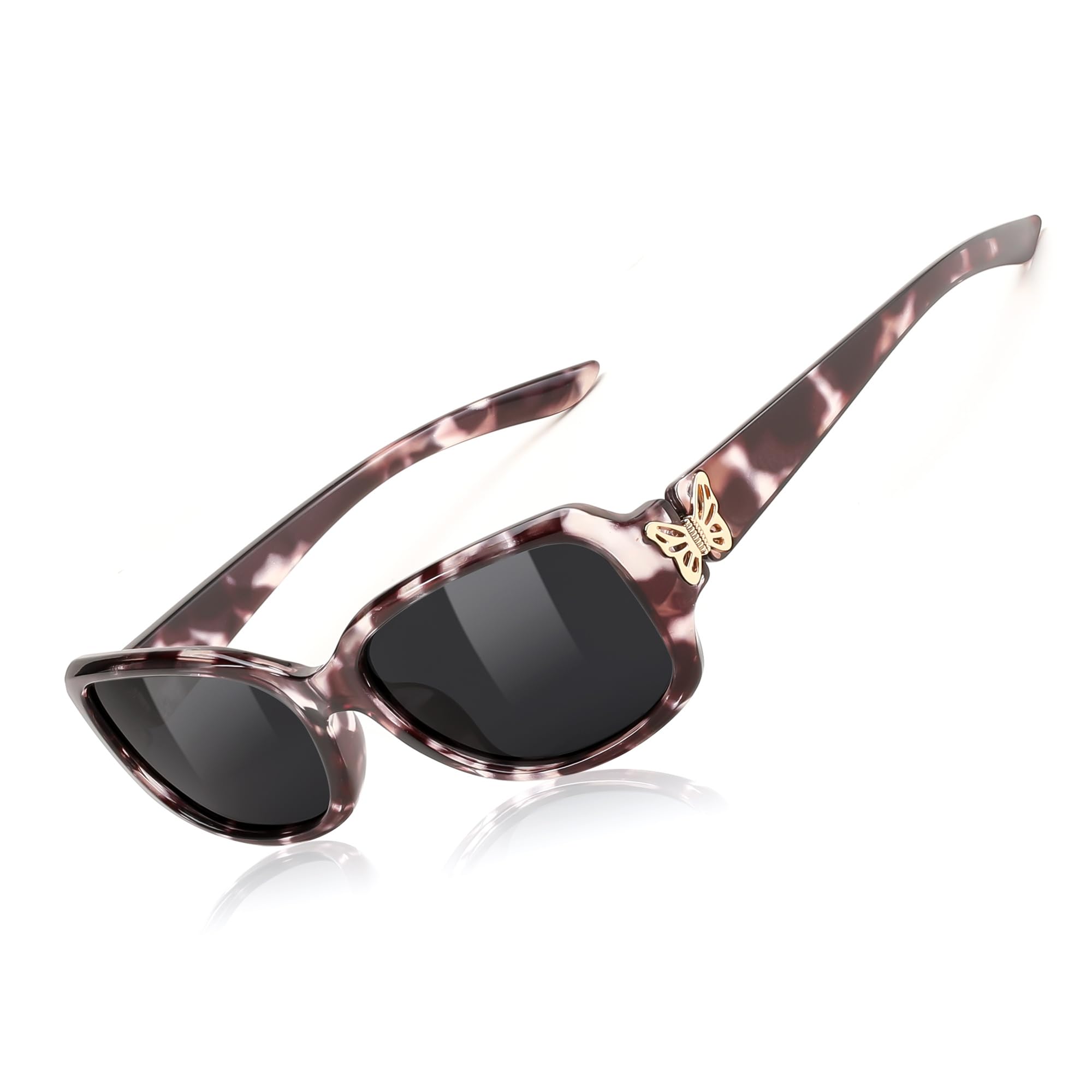 FEISEDY Trendy Polarized Oval Sunglasses Wrap Around Butterfly Design Fashion Sunnies UV400 Protection B0268
