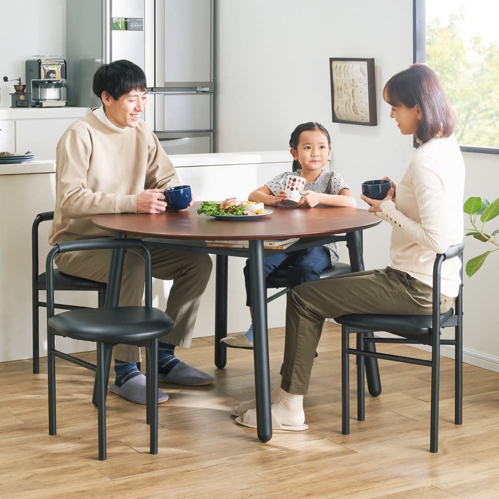 Amazon｜家具 収納 テーブル 机 丸テーブル 天板下にイスが