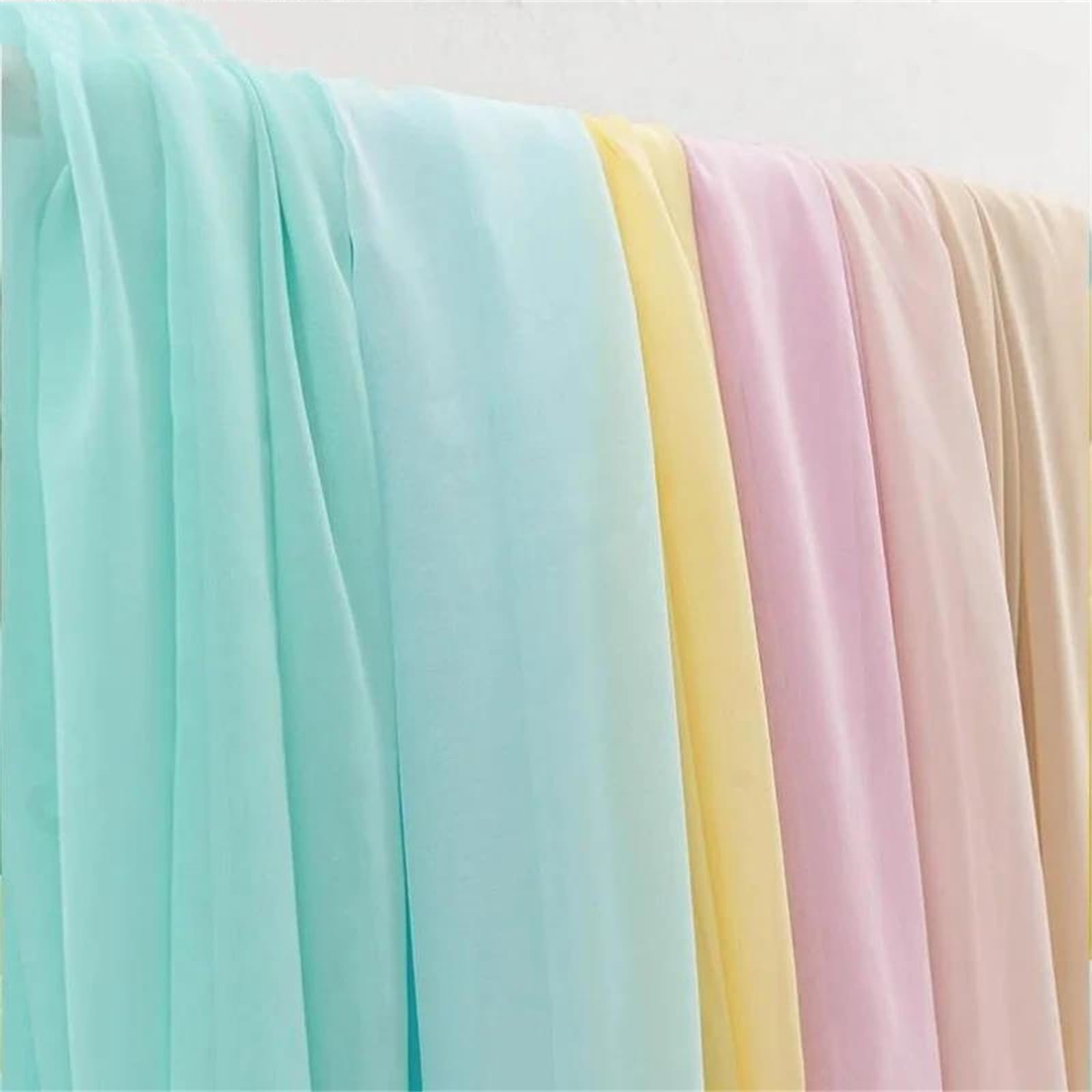 Tessuto Chiffon di Poliestere a Maglia Morbida e densa, Larghezza 150 cm, Materiale Leggero for Cucire Abiti da Sposa(11,300x150cm)