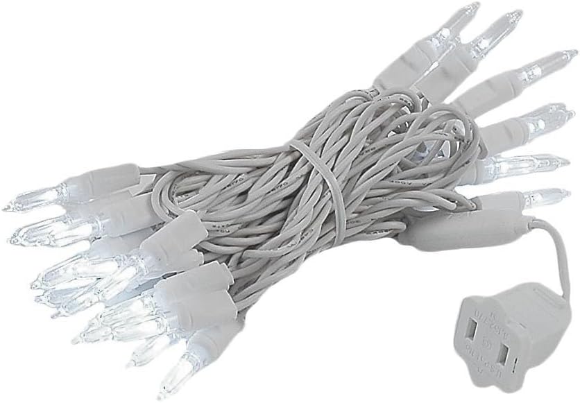 Novelty Lights T5 LED Pure White Christmas String Lights - UL Listed Indoor/Outdoor Light Set w/ 35 Mini Bulbs for Christmas Tree, Patio, Wedding Decor - (White Wire, 11.5' Long)