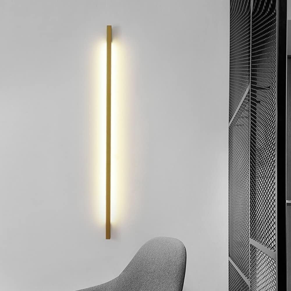 Nowoczesna lampa ścienna LED, 120 cm, liniowa, 3 tryby kolorów, oświetlenie wnętrz, 20 W, do salonu, sypialni, restauracji