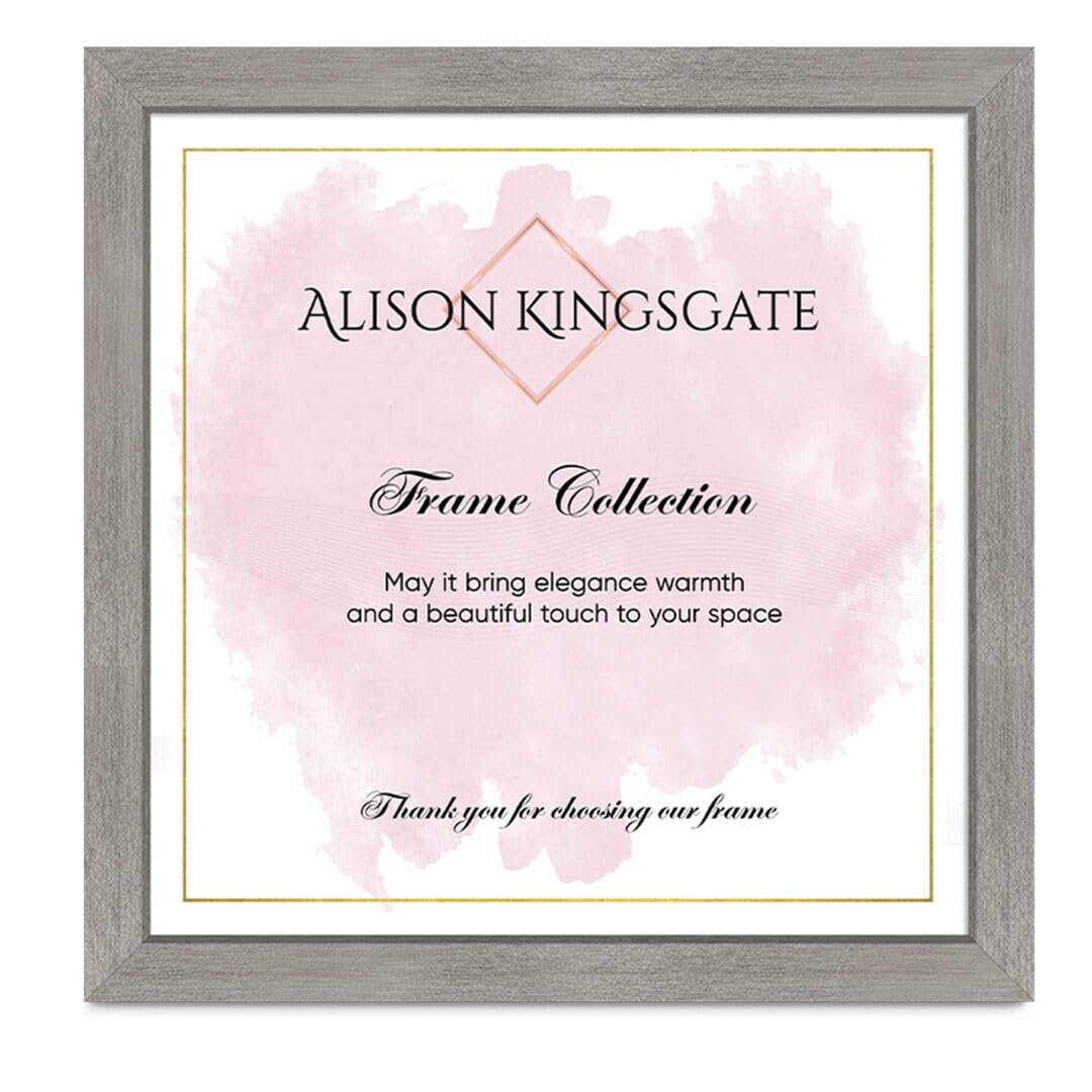 Alison Kingsgate Modern 60X60CM ALUMINIUM Photo Frame-Engineered Wood Picture Frames with Shatterproof Perspex - Ideal for Certificates -Wall Mount or Tabletop - Multiple Sizes & Colours Available — image 1