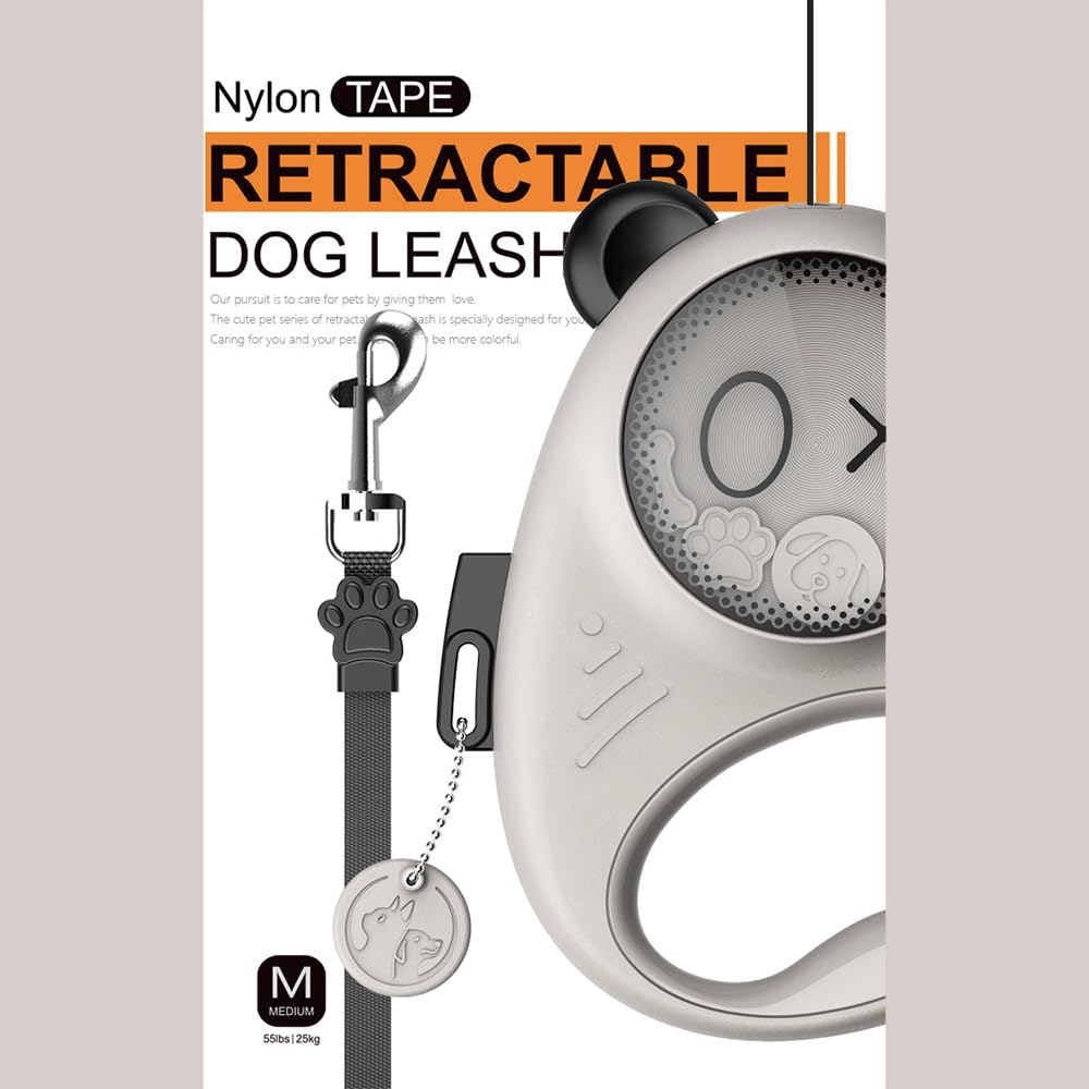 Retractable Dog Leash, White, 13 ft / 4 m - Image 2