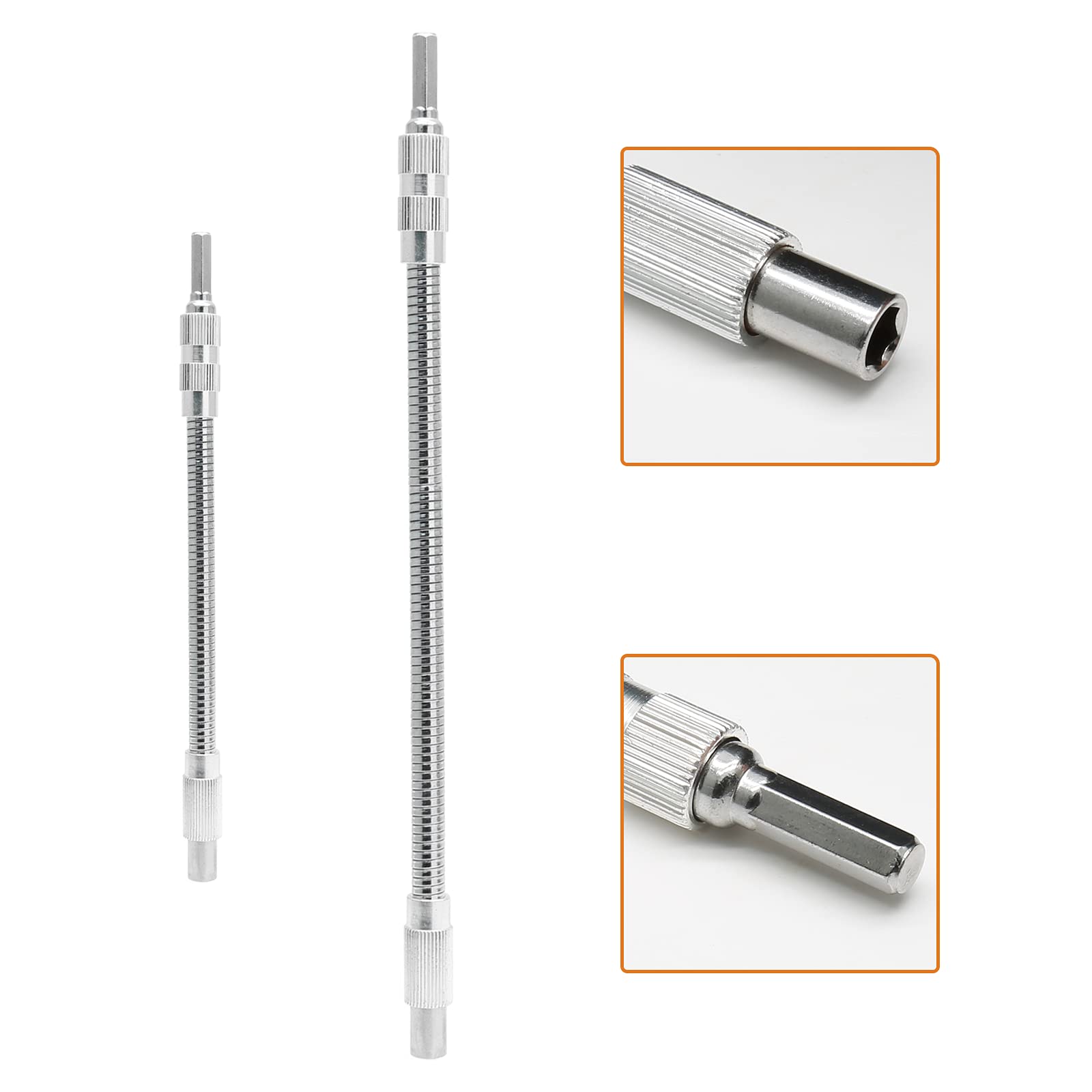 BokWin Flexible Drill Bit Extension - 8.3 & 11.8 Inch Flex Shaft Holder For Tight Spaces