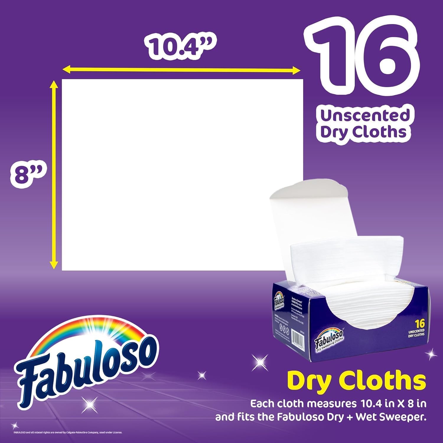 Fabuloso Dry Cloths Disposable Sweeping Pads, 10.4 x 8 Inch, 16 Ct, 2-Pk image 5