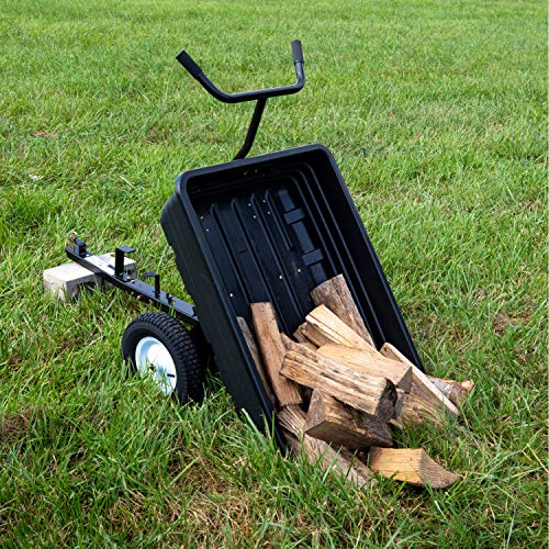 Titan Attachments 650 LB (10 Cu. Ft.) Economy Tow-Behind Poly Dump Cart for Lawn Tractor and ATV/UTV’s, Poly Dump Cart,