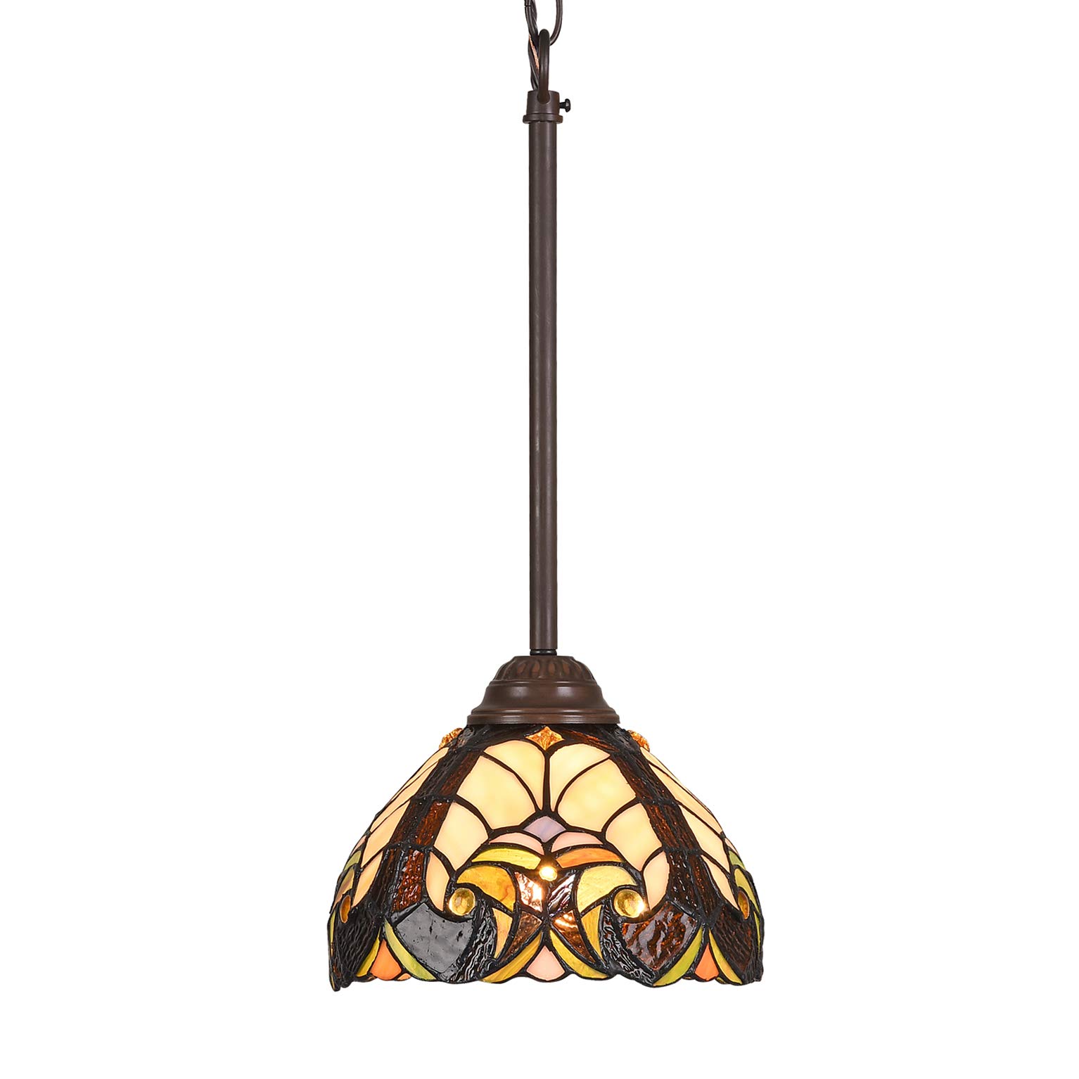 Buy Capulina Tiffany Style Kitchen Lighting, 1Light Stained Glass Lighting Fixtures, 8 inch
