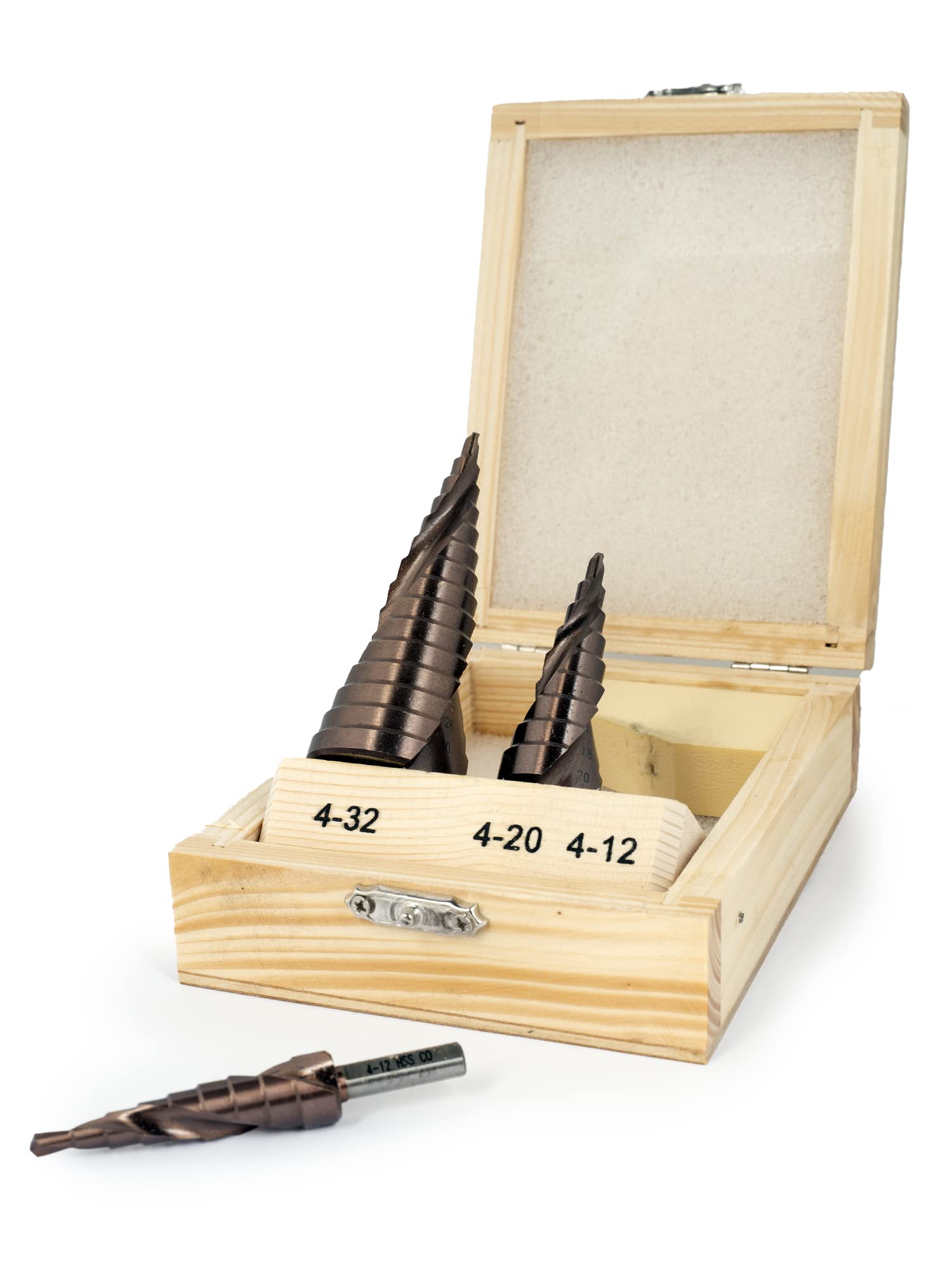 Jeu de 3 forets étagés Ferrcan cobalt HSS M35 pour acier inoxydable et métaux