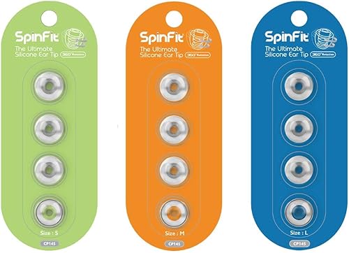 Miniatura 2 de SpinFit CP145 para IEM - M - Orejeras de silicona patentadas para reemplazo, ajuste seguro y comodidad suprema (2 pares) (para diámetro de boquilla