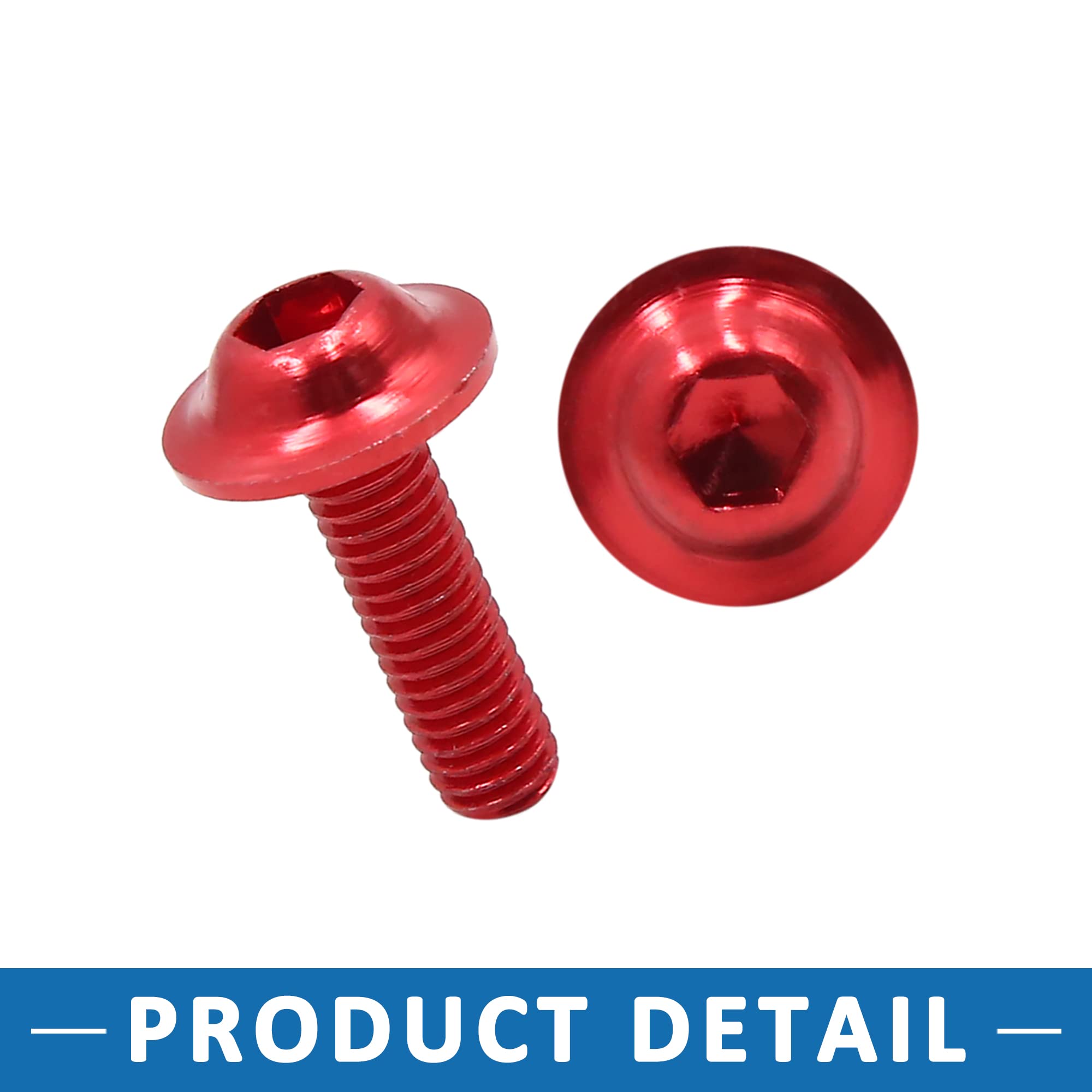 A ABSOPRO M6 Moto Esagonale Presa Testa Bulloni Paraurti Vite Rosso (40 Set)