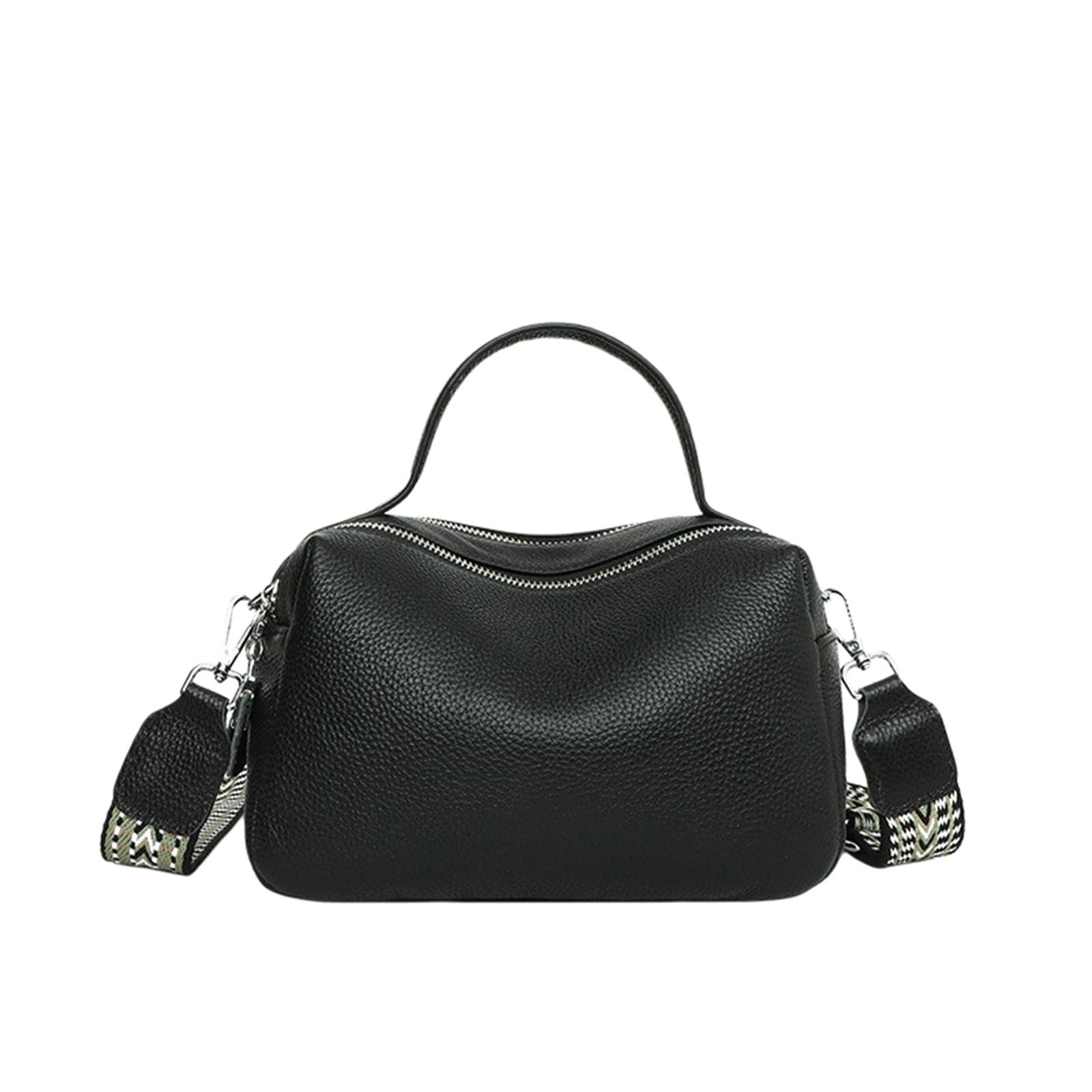 Borsa A Tracolla Semplice Elegante E Versatile di Grande capacità-Nero