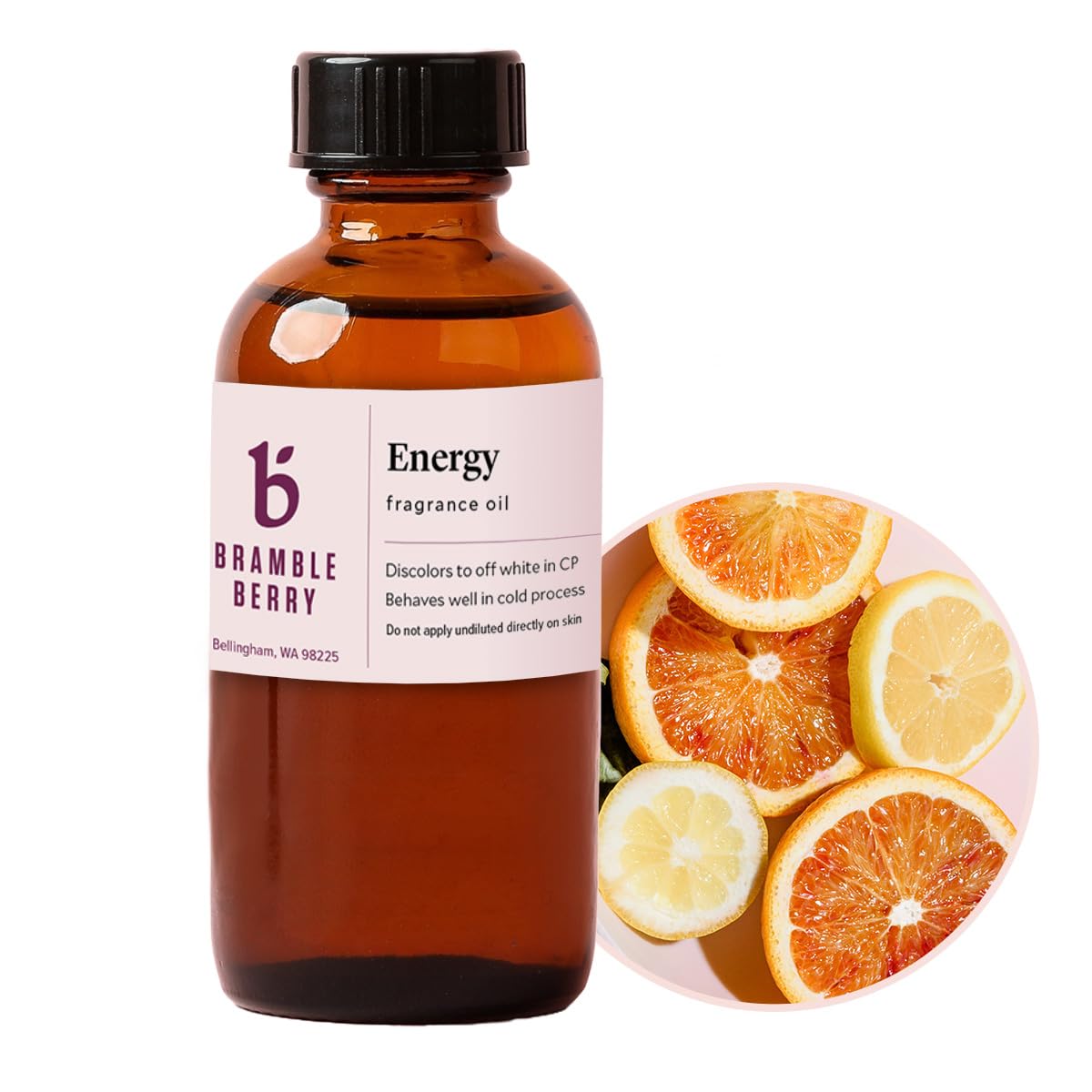 Bramble Berry Energy Fragrance Oil 2 oz | Bright Citrus Scent for Soap Making, Lotion, Bath Bombs, Body Butter & Perfume | Skin Safe, Vegan, Paraben & Phthalate Free, DIY Craft Essential