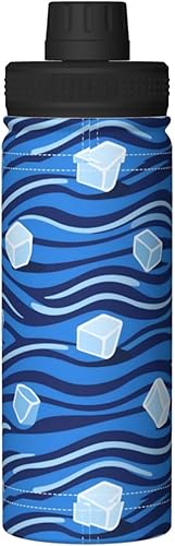 Miniatura 9 de Hervidor de agua aislado de acero inoxidable con cubitos de hielo, botella de agua divertida con impresión, ideal para deportes y viajes