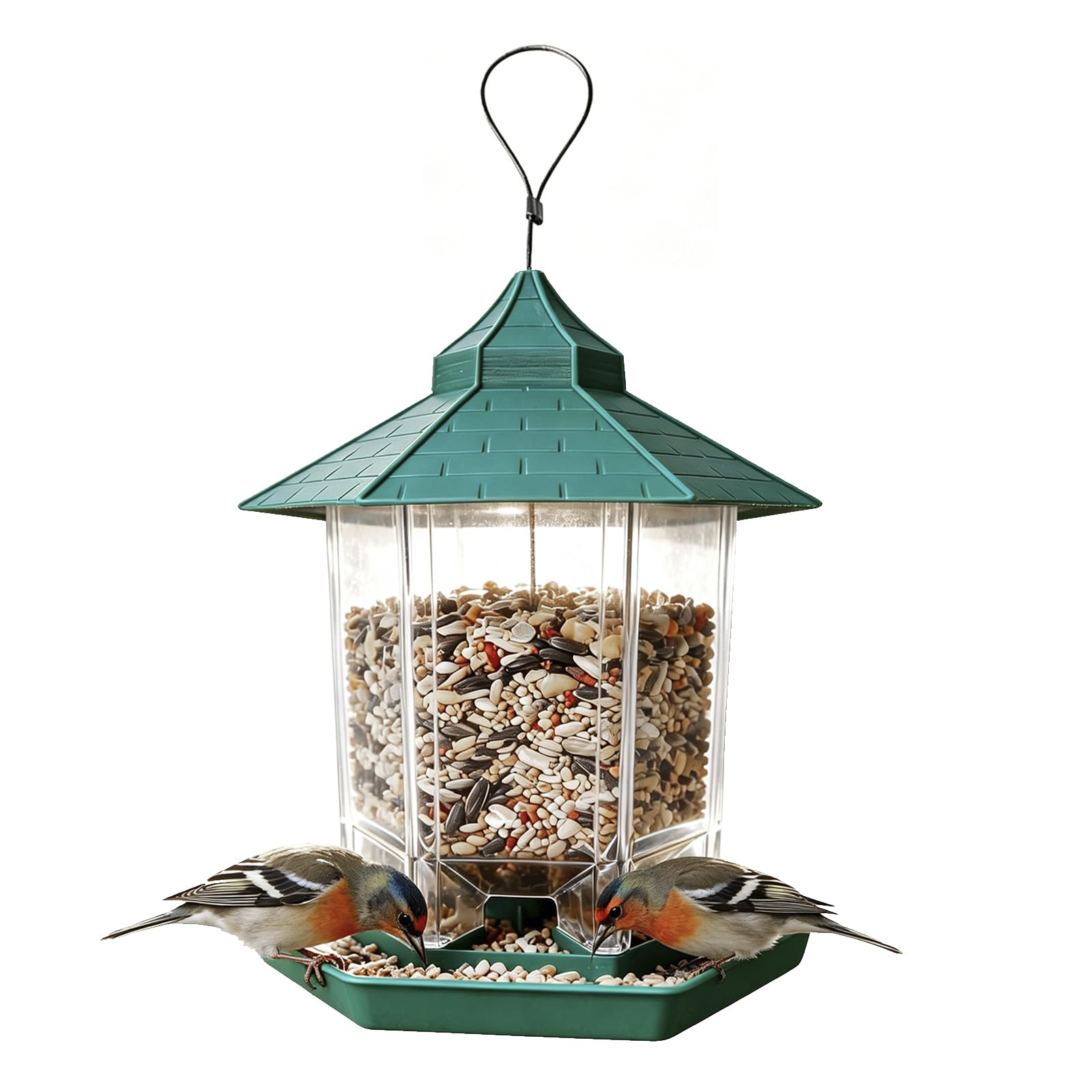 Outdoor Garden Bird Feeder Hanging, 20x22cm Squirrel Proof Plastic