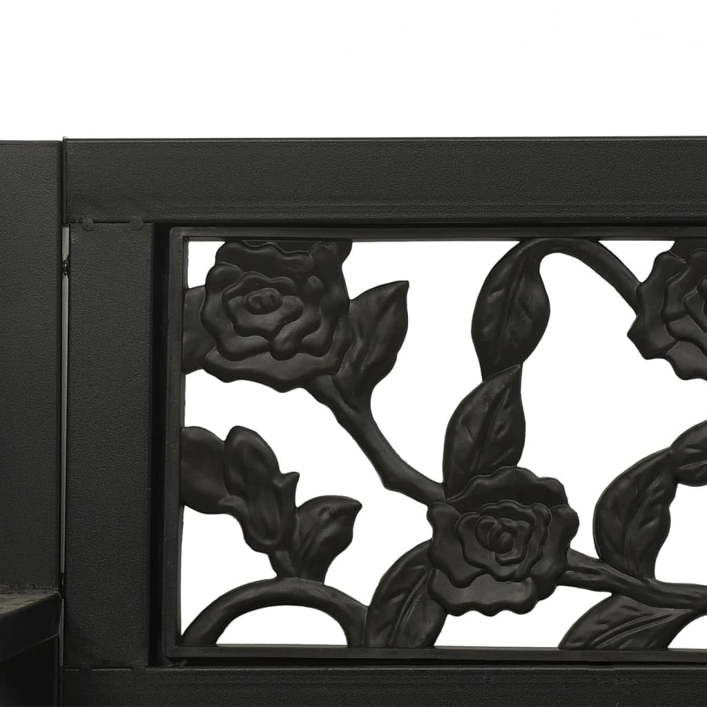 Genérico Banco balancín de jardín 125 cm Acero y plástico Negro,Mobiliario,Muebles de jardín,Asientos de Exterior,Bancos de jardín-317145