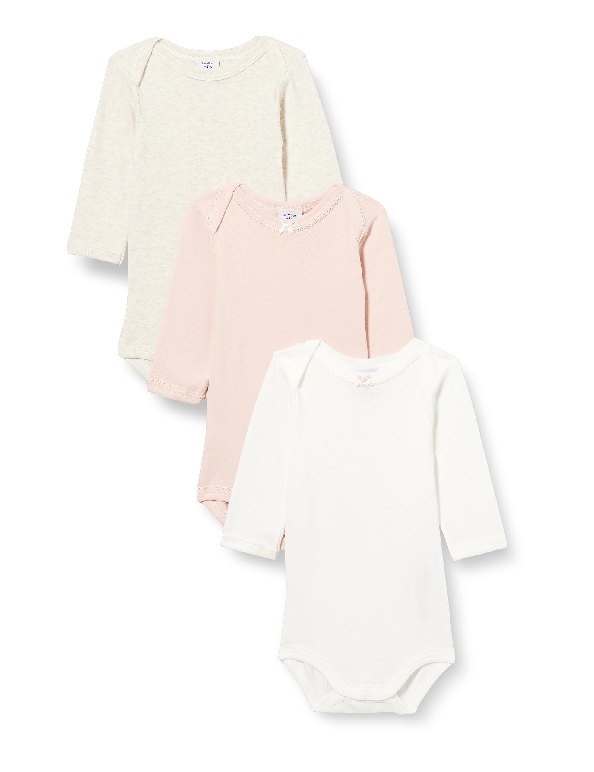 Petit Bateau A08JI Body w paski z długim rękawem, wariant 1, 3 Miesięcy Bimba, Wariant 1, 3 mesi