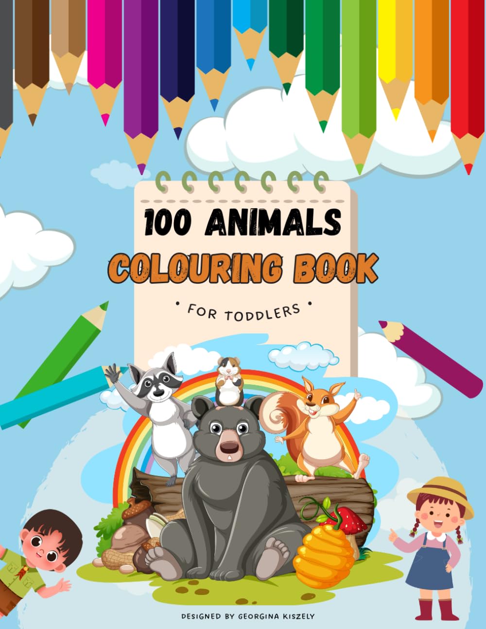 100 Animals Colouring Book for toddlers