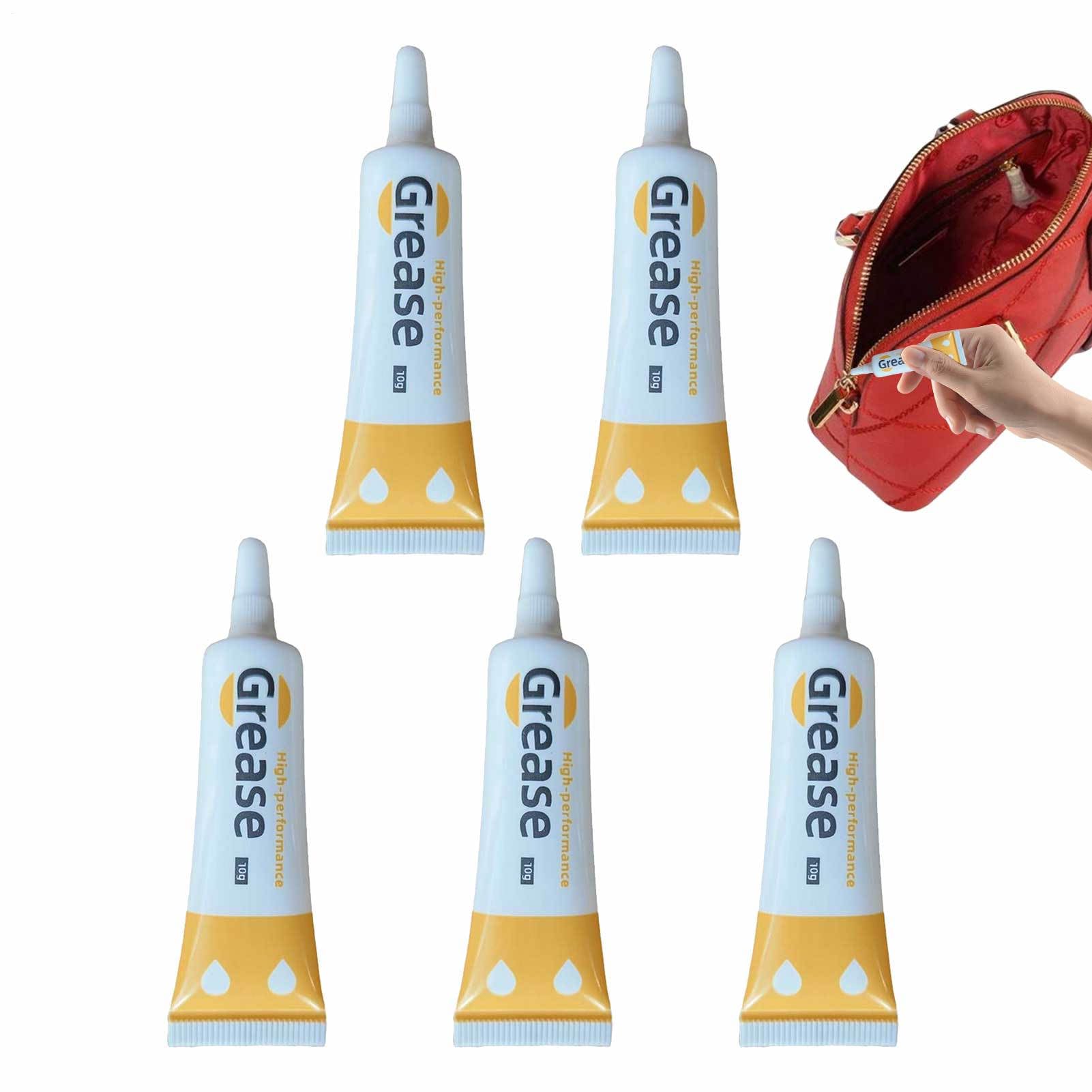 Zipper Lubricant For Clothes | 5pcs Grease Tubes For Smooth Zipper- | Lubricant-Gel, Lock Core Repair, Multipurpose Maintenance Kit For Metal And Nylon Zips,Bags