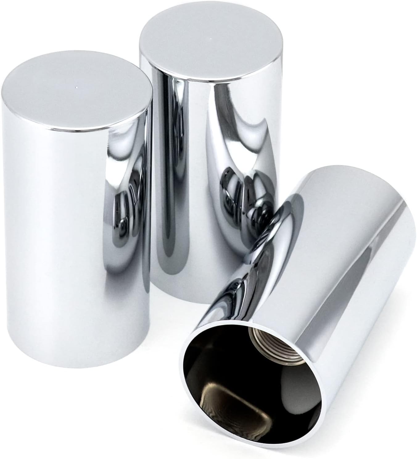 QWORK Lug Nut Covers Caps, 20 Pack ABS Chrome Plastic Nut Caps, 33mm Cylinder Nut Cover, Thread On Fit, Screw-on Lug Nut Covers, for Semi Trucks, Trailers