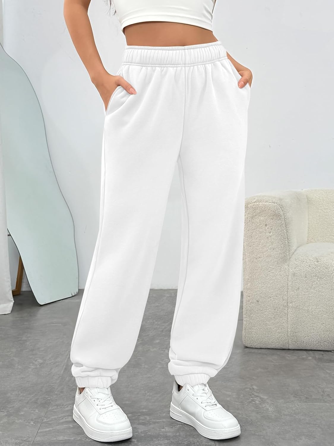 Trendy Queen Womens Sweatpants High Waisted Winter Baggy Lounge Pants Fall Active Fleece Comfy Joggers 2026