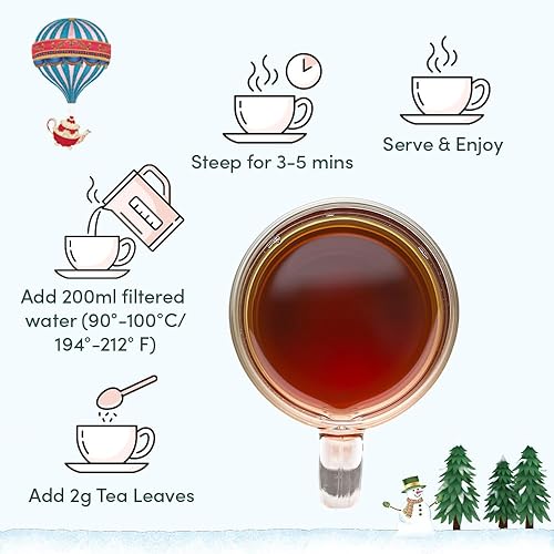 Miniatura 7 de VAHDAM, Calendario de Adviento de té 2023  24 tés únicos de hojas sueltas  Set de regalo de té de vacaciones  24 sabores únicos, muestra de té de