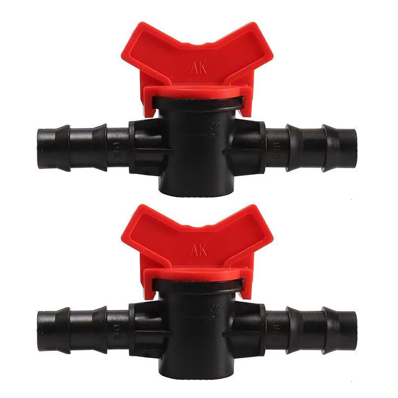 SagaSave 2PCS Barbed Ball Valve, 12mm Drip Irrigation Barbed Ball Valve, Shut Off Switch Flow Control Valve, Ball Valve Barbed, Hose Pipe Joiner Faucet Connector Adapter (BK)