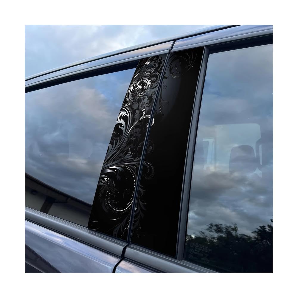 Bertdcx One Color 2 Pieces Of Metal Leaf Car Sticker Easy To Tear And Stick B-Pillar Protective Decal Auto Parts