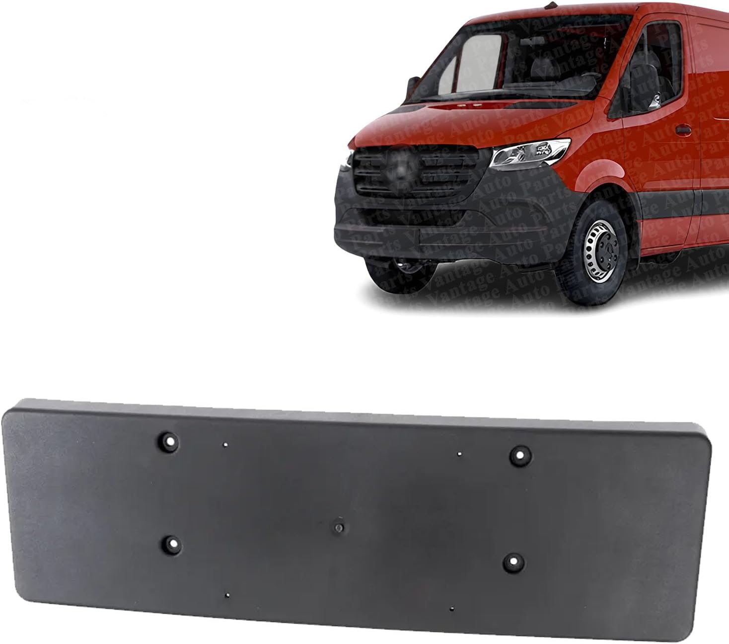 Front License Plate Bracket Compatible with Mercedes-Benz Sprinter 3500XD 2019-2020 | Direct Replacement | 91088525009K83 | MB1068170
