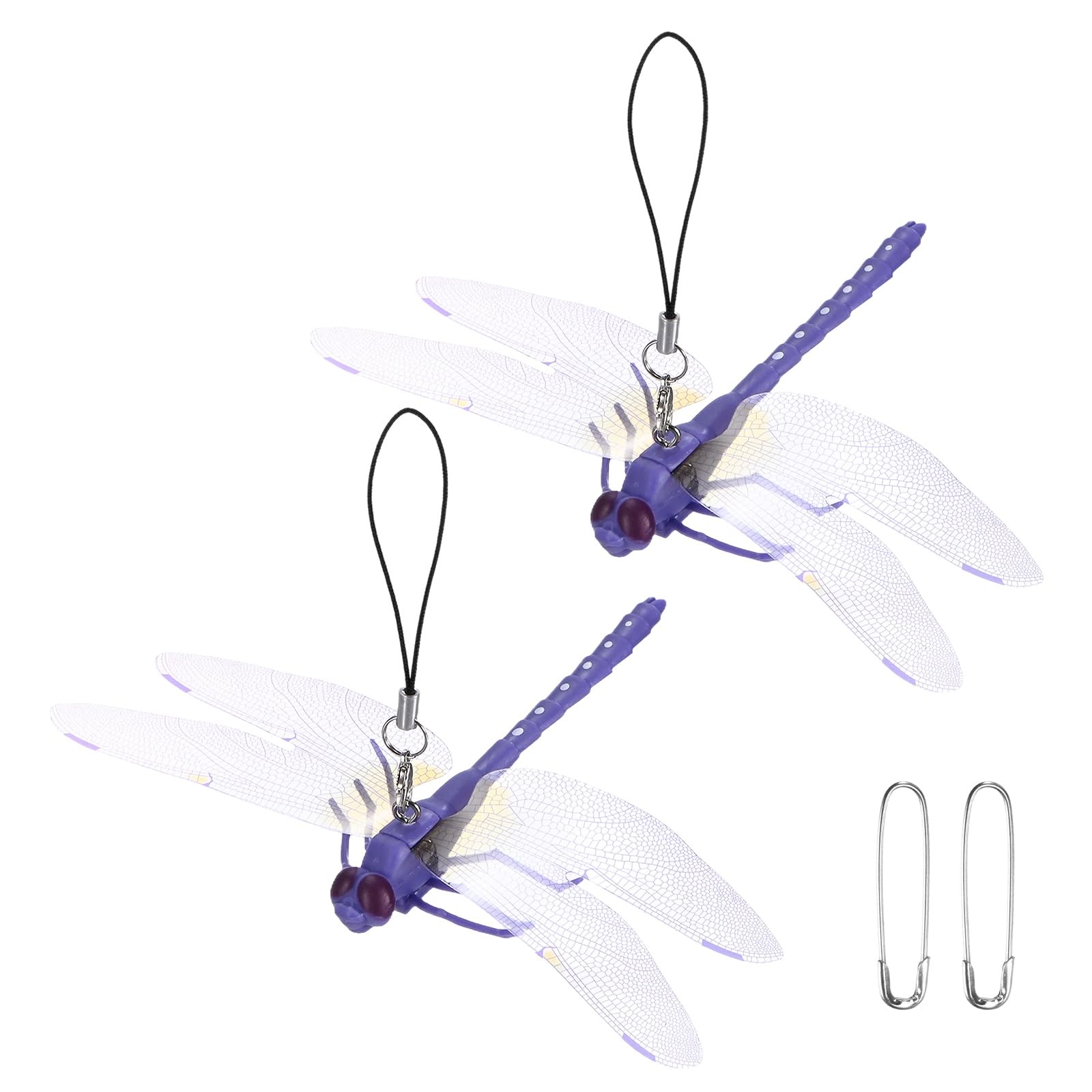 M METERXITY 2 PCS Dragonfly Clips 5.51" x 3.54" 3D Plastic, Purple