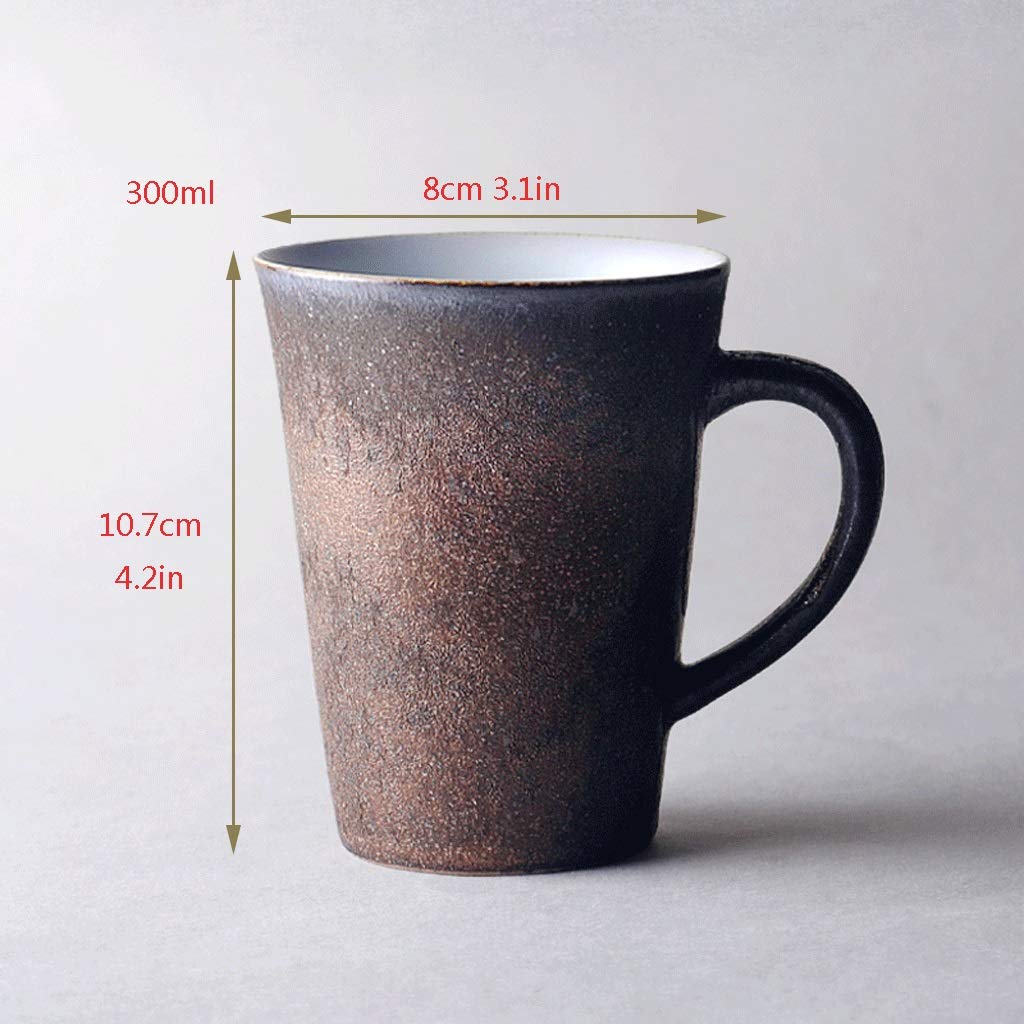 Generic Tazas de Café de Cerámica Tazas de Café de Cerámica de 10 Onzas Tazas de Café de Cerámica Hechas a Mano para Hombres Y Mujeres & Tazas de Té Negro de Piedra/B/300 Ml