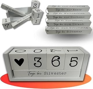 PARTS4LIVING Countdown Kalender Tischkalender Würfelkalender 18x7x6 cm