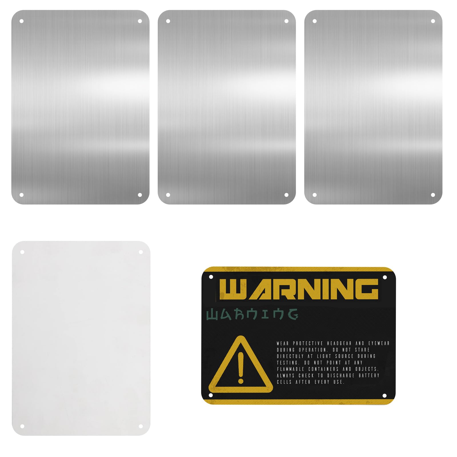 5 Stück Sublimation Metall Blanko Aluminium mit 4 Löchern,Aluminium Namensschilder Multifunktions Metallschild Rohlinge für Werbeschild DIY Wanddekoration,300x200x0,65 mm
