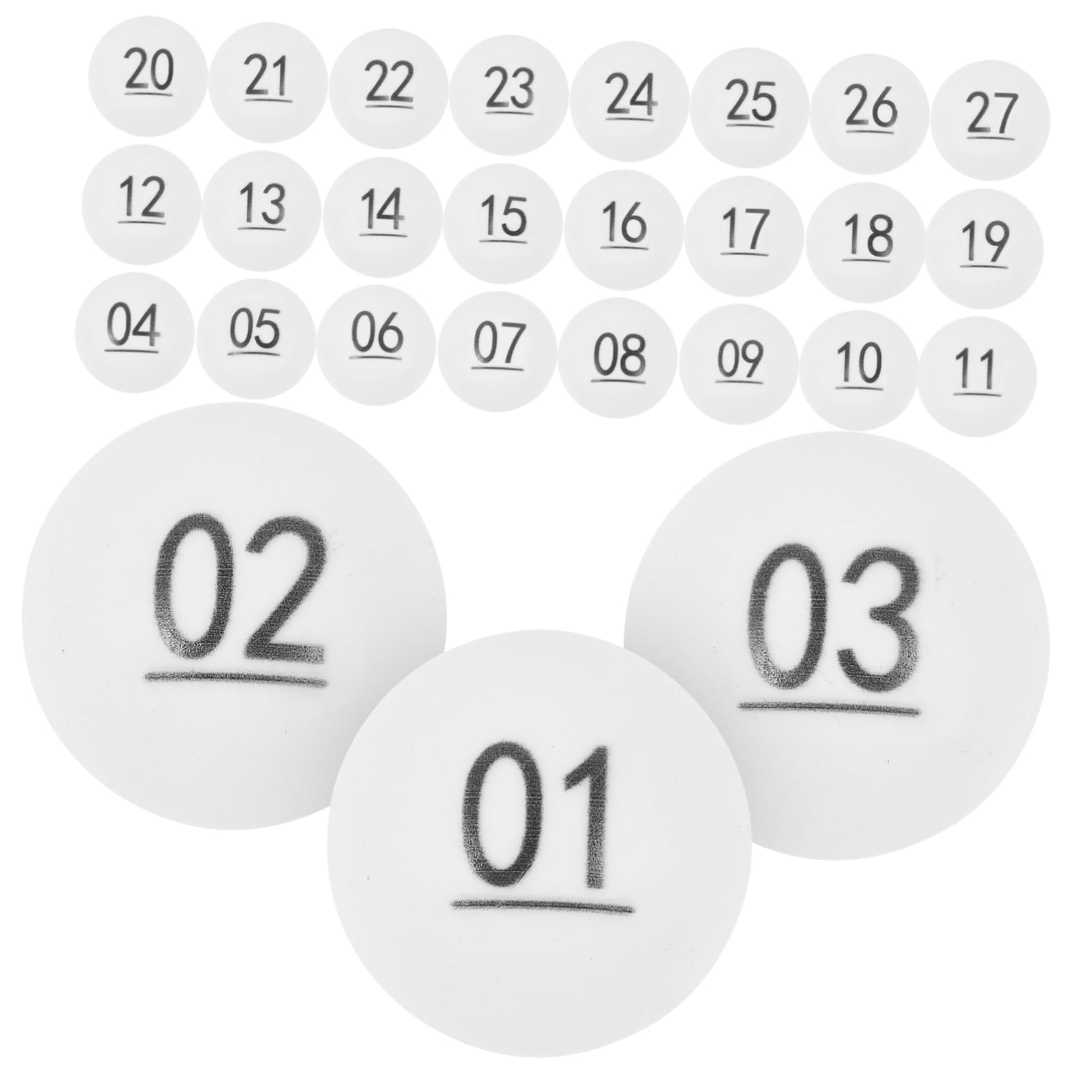 HOLIDYOYO Game Balls 50pcs Small Raffle Drawing Balls Plastic Seamless Numbers Balls for Parties Activities